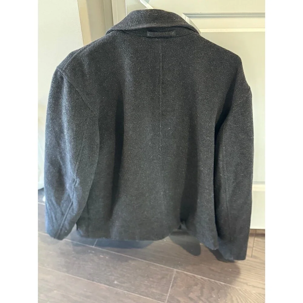 BANANA REPUBLIC BRAND~Men’s (Large) Dark Gray Wool Bomber Coat/Jacket, Outerwear - Picture 7 of 10